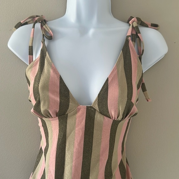 Solid & Striped The Olympia One-Piece Swimsuit Sz Large Arco Shimmer Arco Stripe - Picture 5 of 10